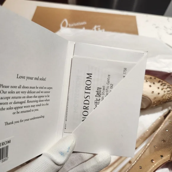 Louboutin Follies Strass Crystal Nude Heels - Picture 14 of 16